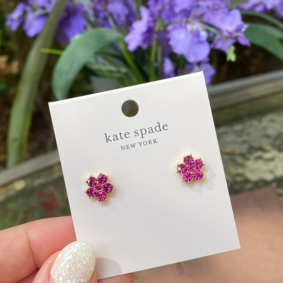Kate Spade Pink Magenta Flower Earrings NWT - Picture 16 of 16